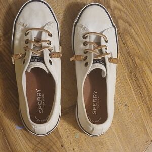 Sperry White and Tan Women's Sneakers